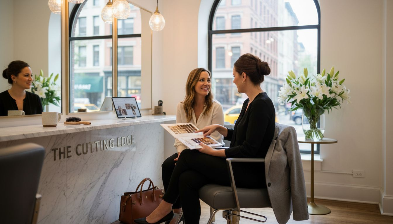 Professional woman consulting in luxury hair salon