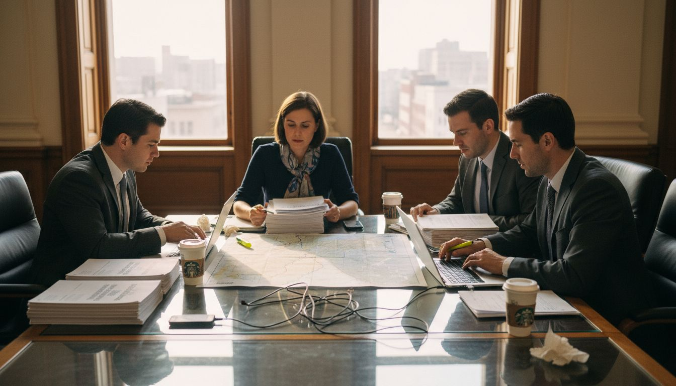 Team reviewing Canadian psychedelic regulations map