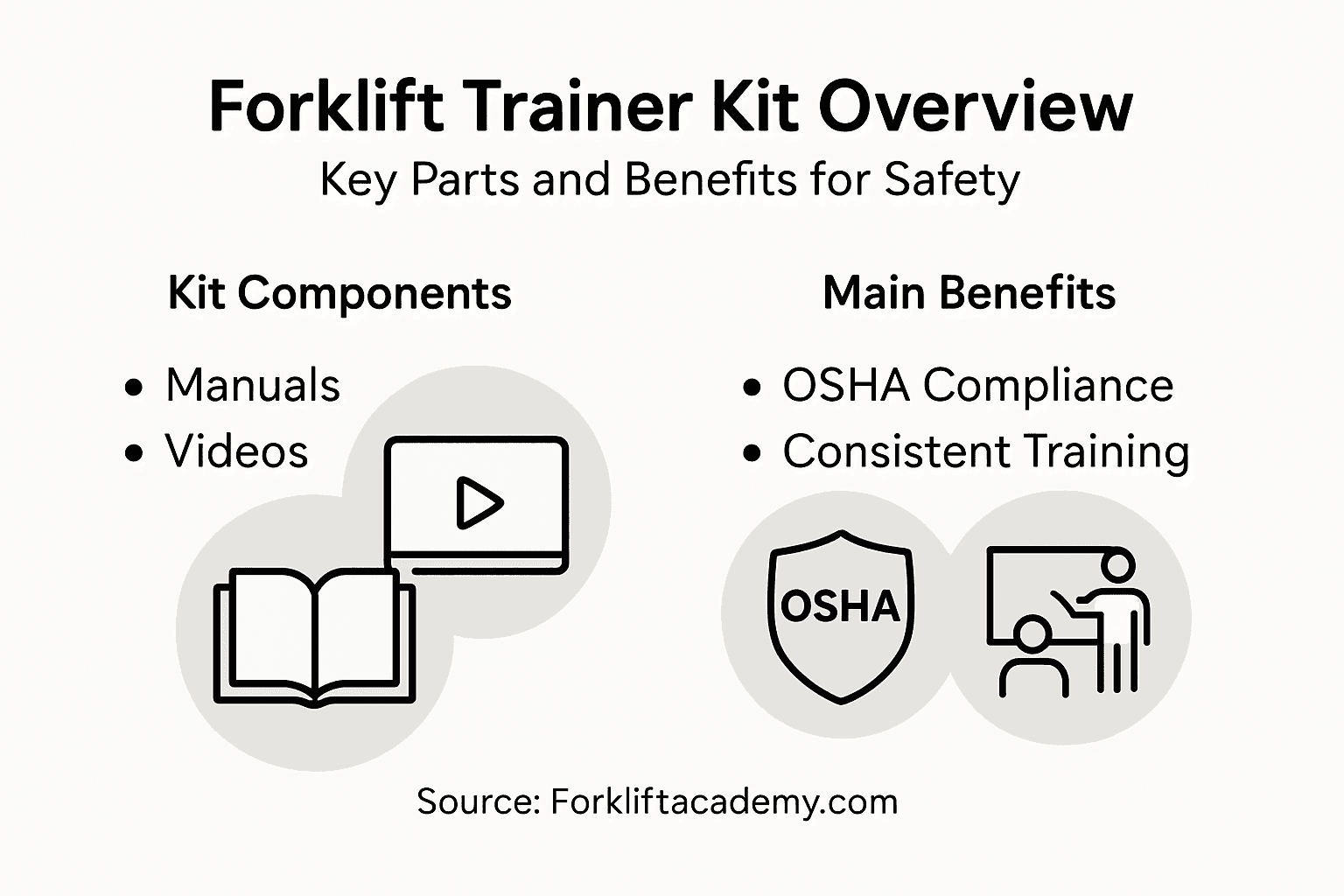 Infographic of forklift kit components and benefits