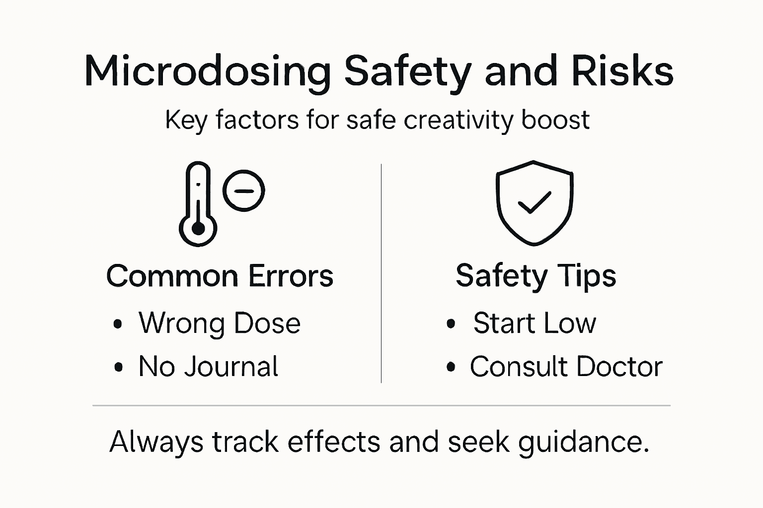 Infographic showing microdosing safety and risks