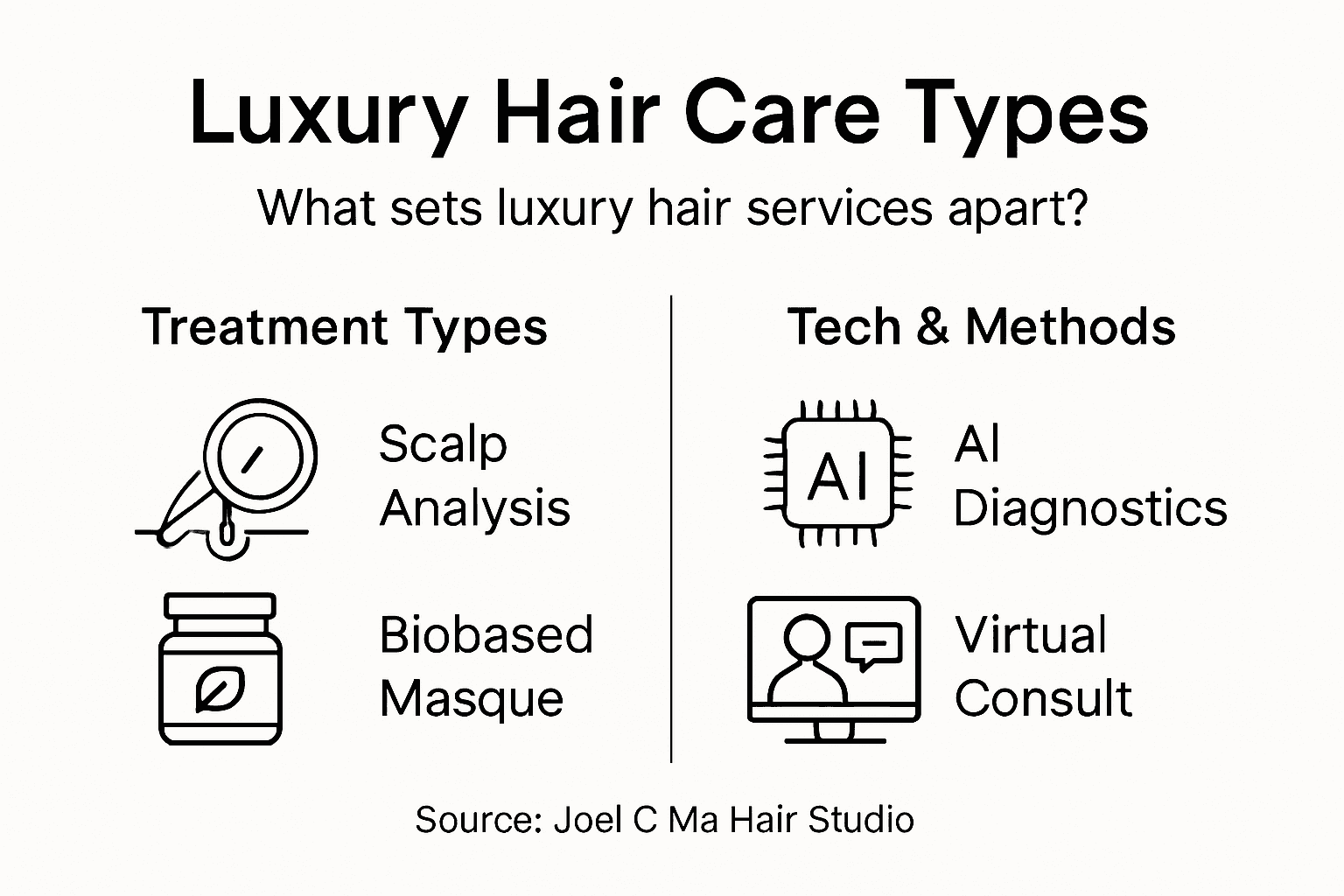 Infographic comparing luxury hair care services