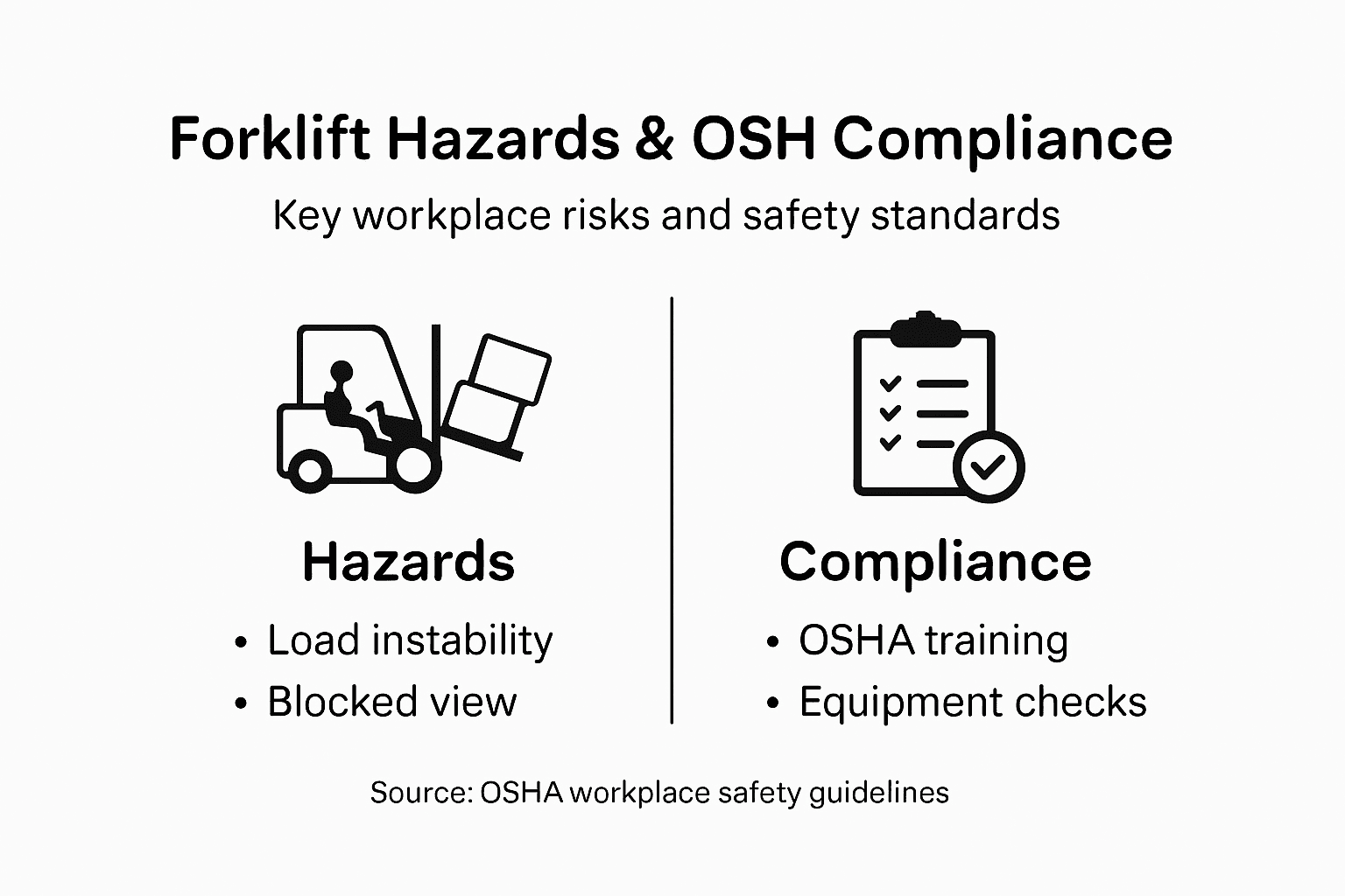 Infographic on forklift risks and OSHA rules