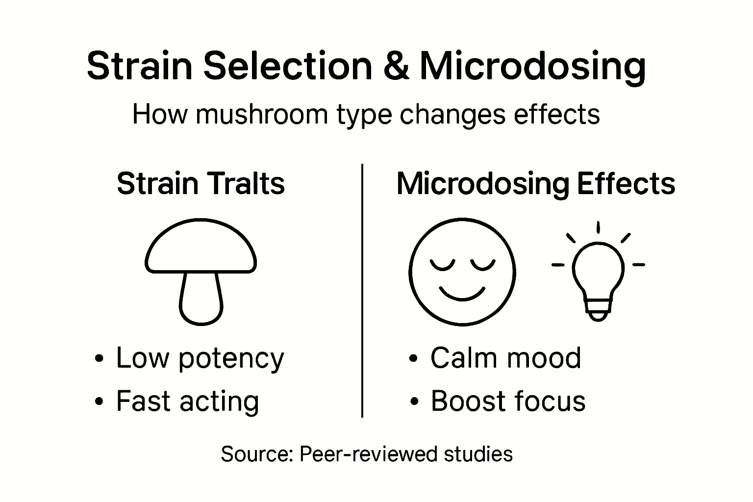 Infographic showing microdosing strain comparison