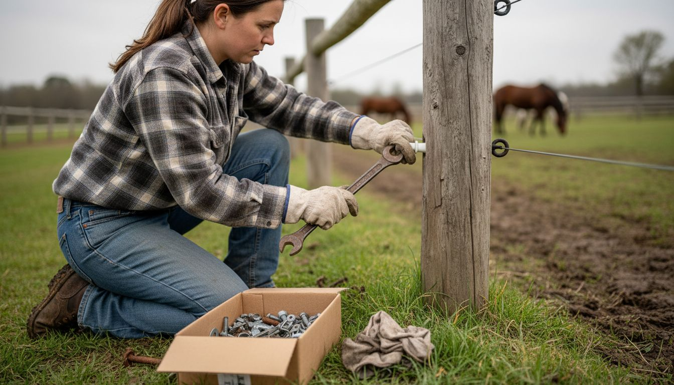 Attaching insulators to wooden fence posts
