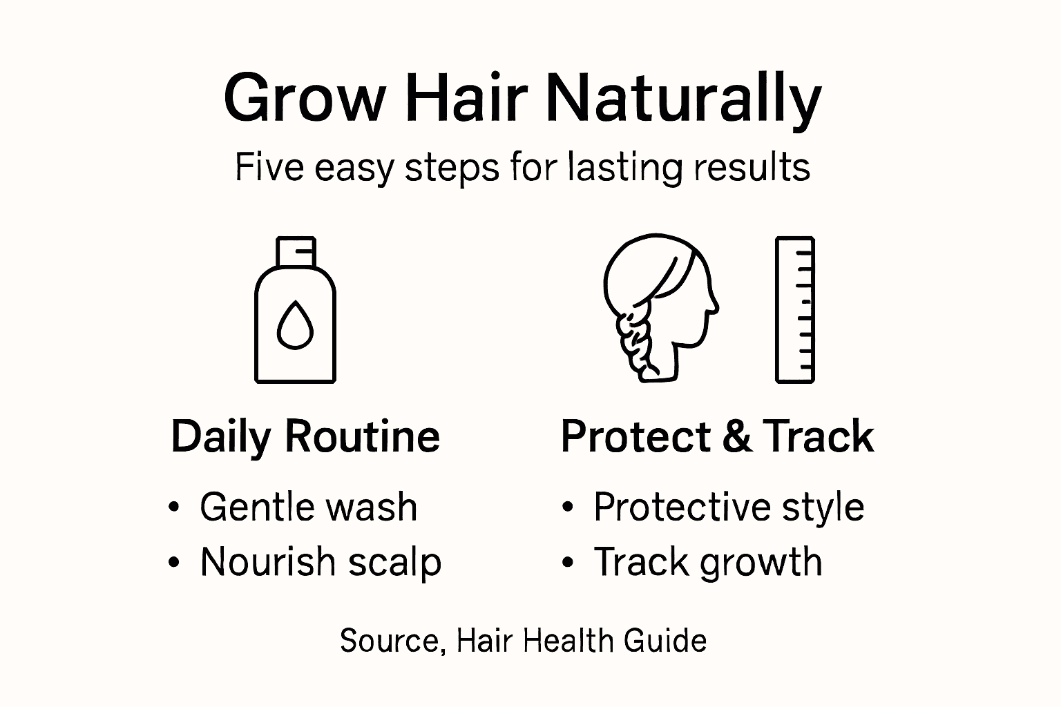 Infographic steps to grow hair longer naturally