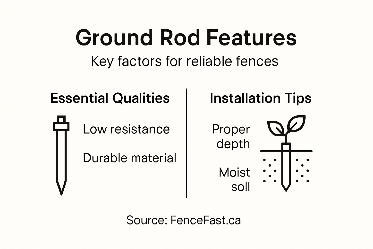 Infographic of critical ground rod features