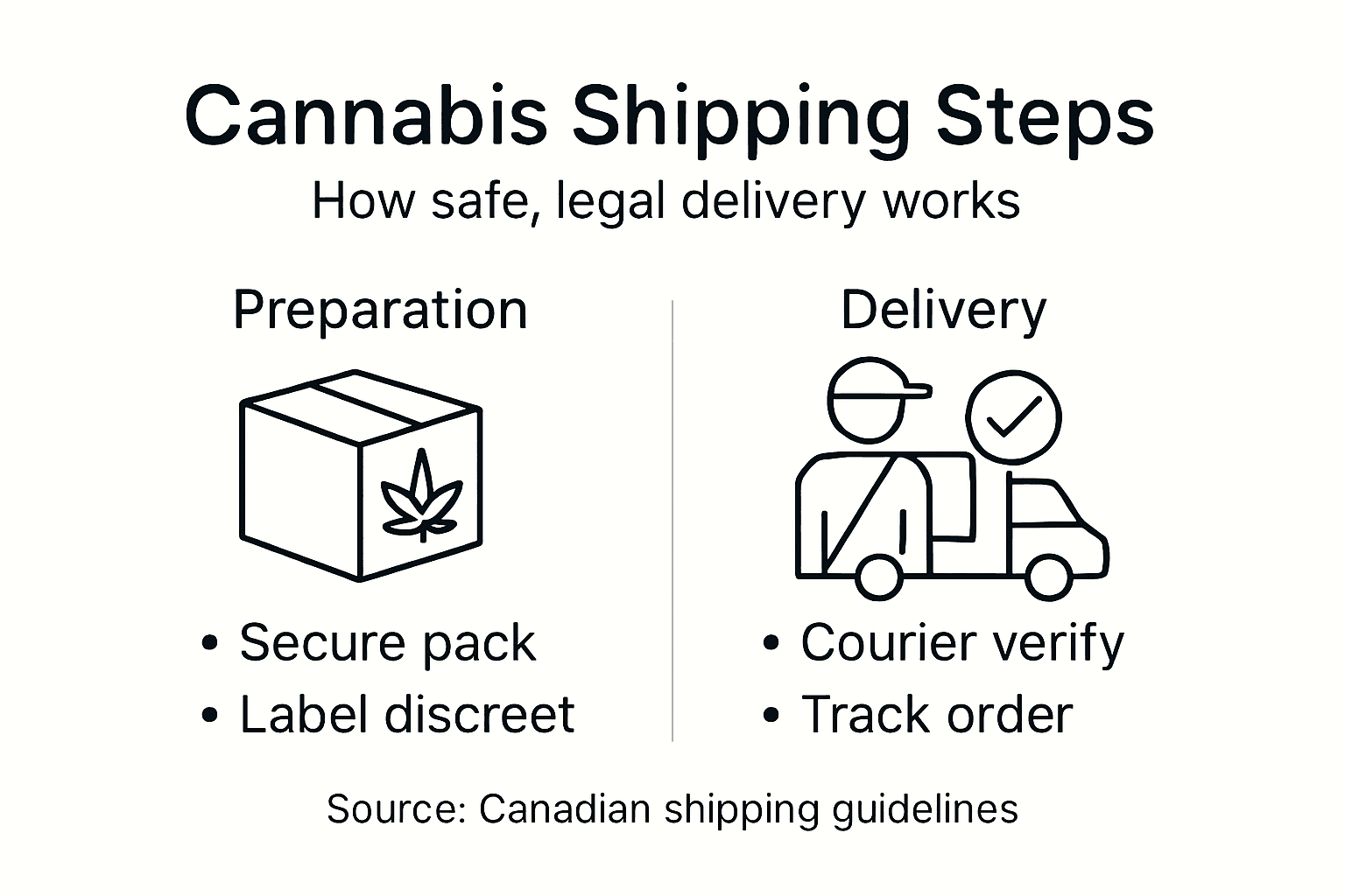 Infographic summarizing cannabis shipping steps