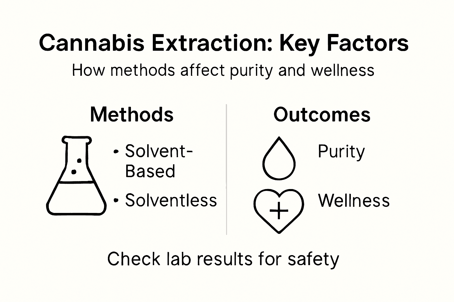 Infographic about key cannabis extraction methods and outcomes