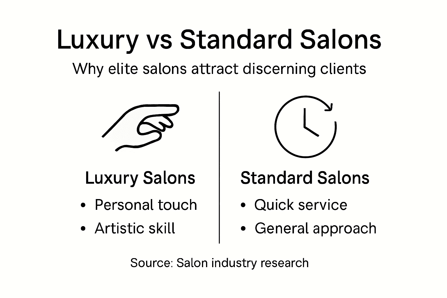 Infographic comparing luxury and standard salons