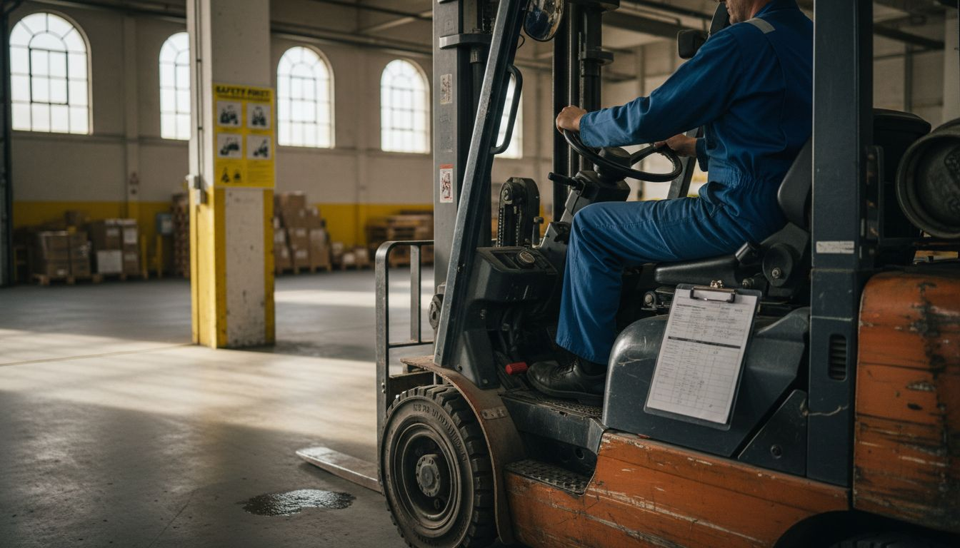 Proper forklift operation safety demonstration