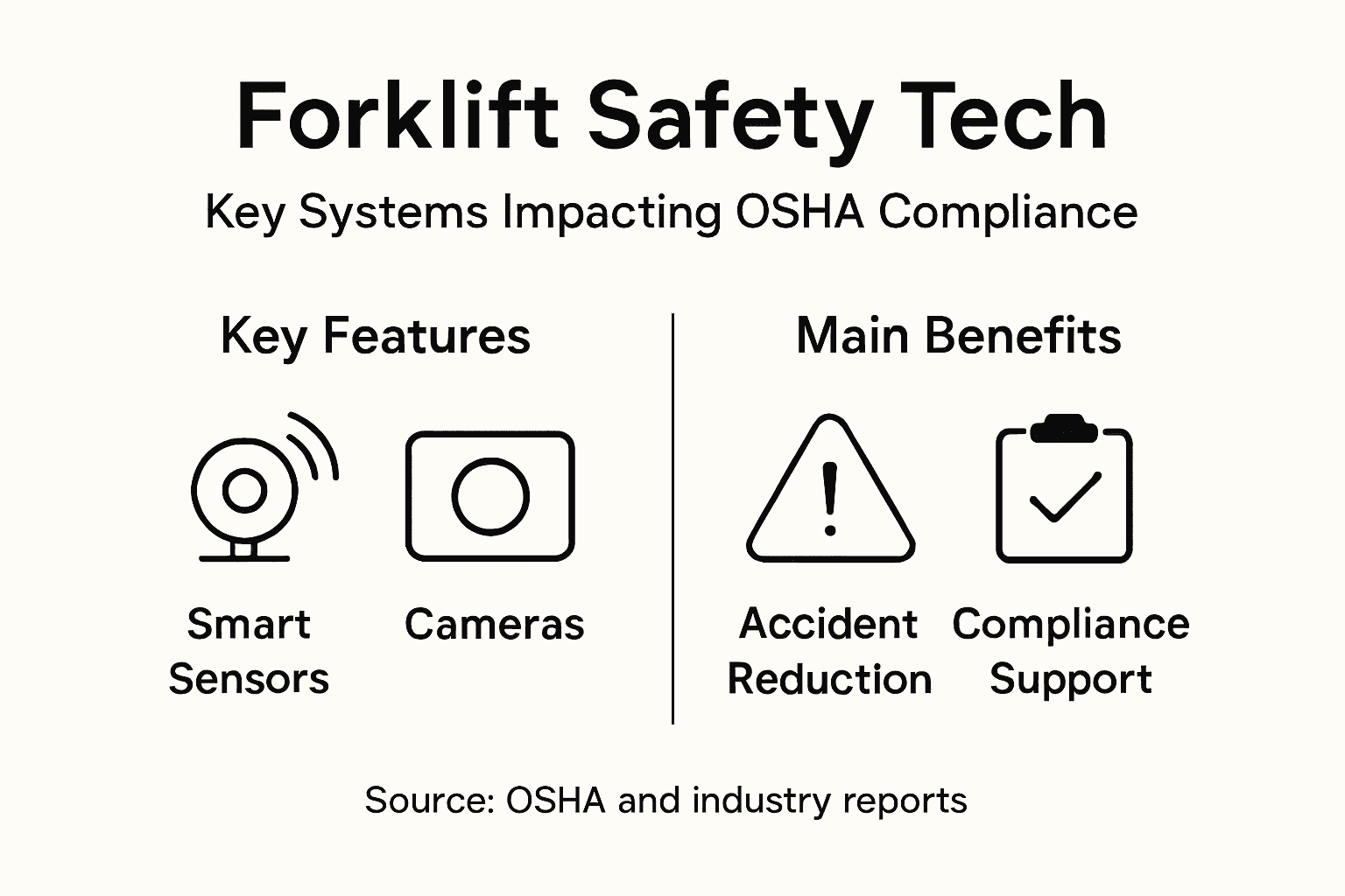 Infographic forklift safety tech and OSHA compliance