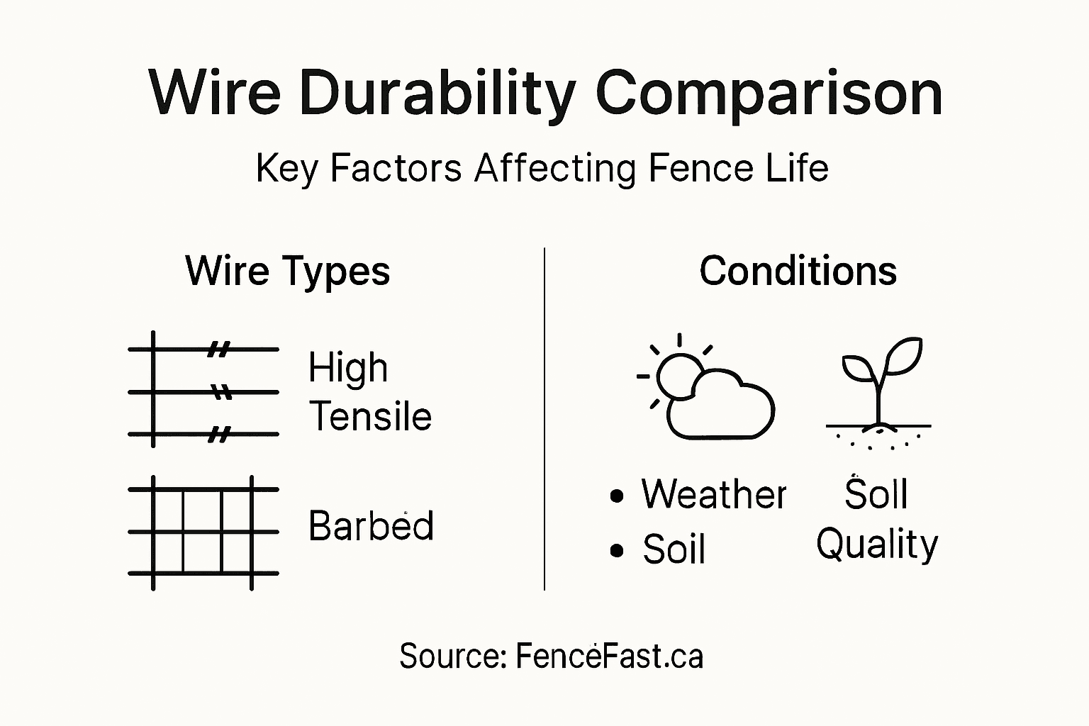 Infographic wire durability and condition comparison