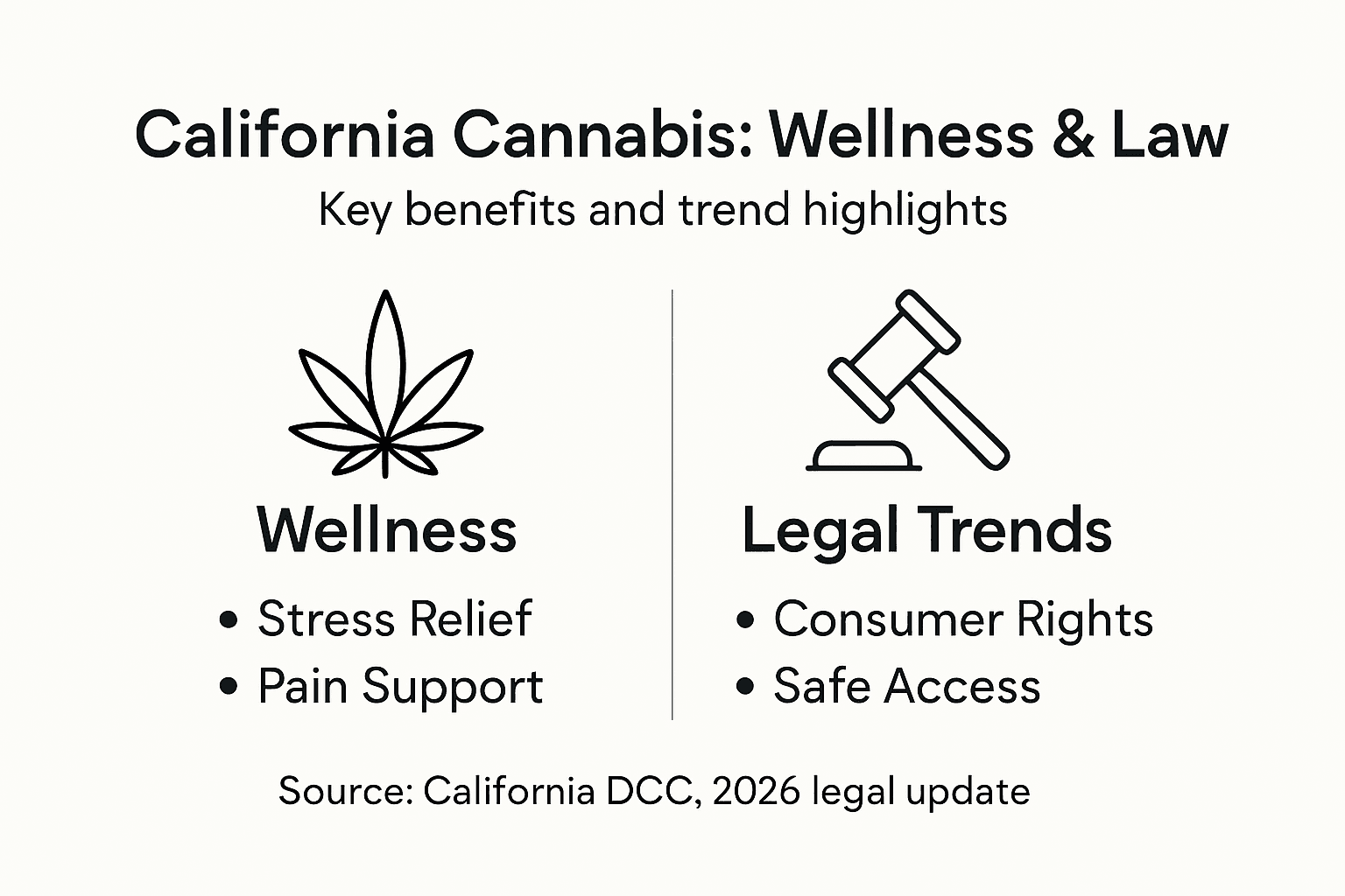 Infographic summarizing wellness and law trends