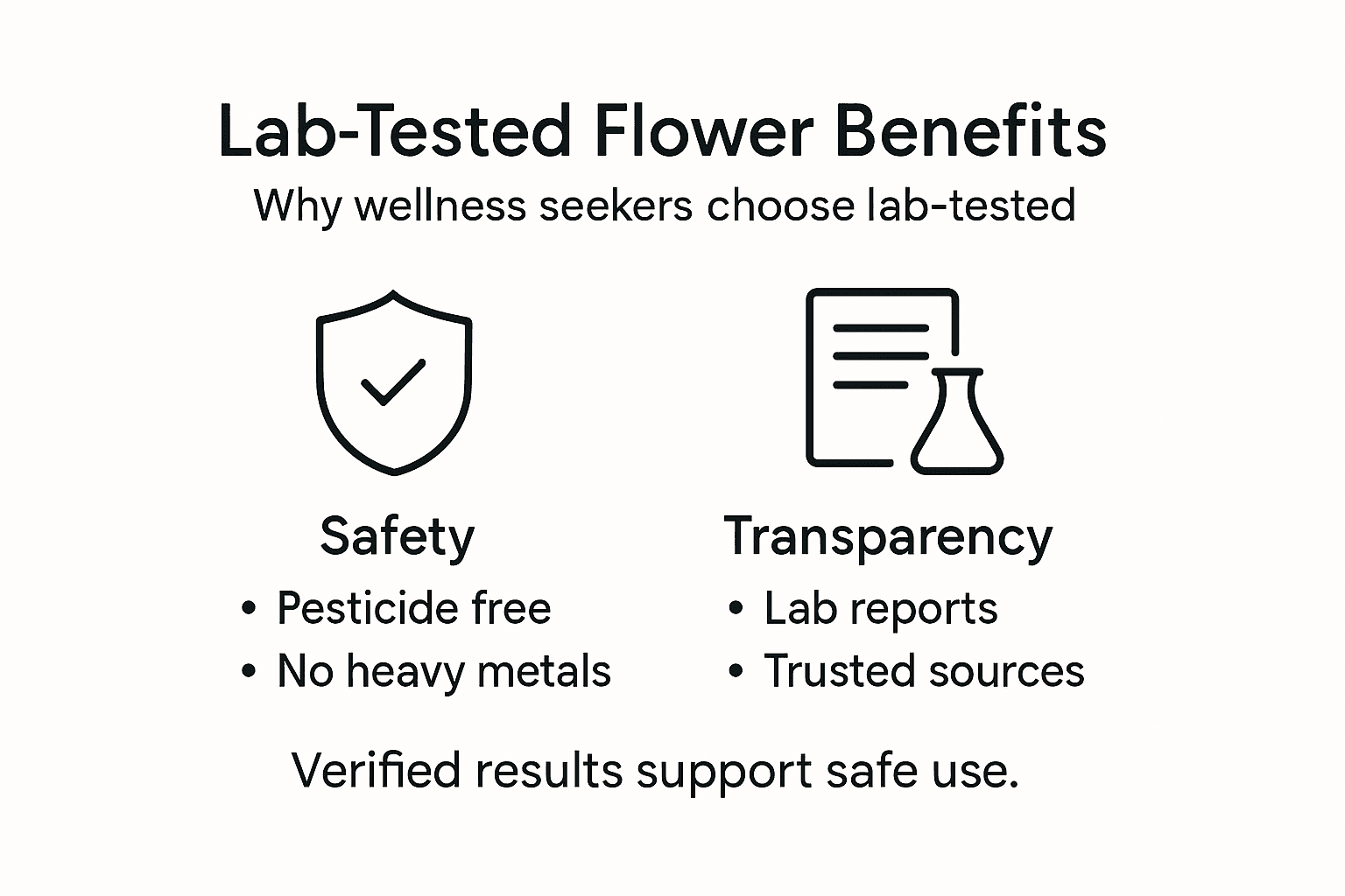 Infographic on lab-tested flower wellness benefits