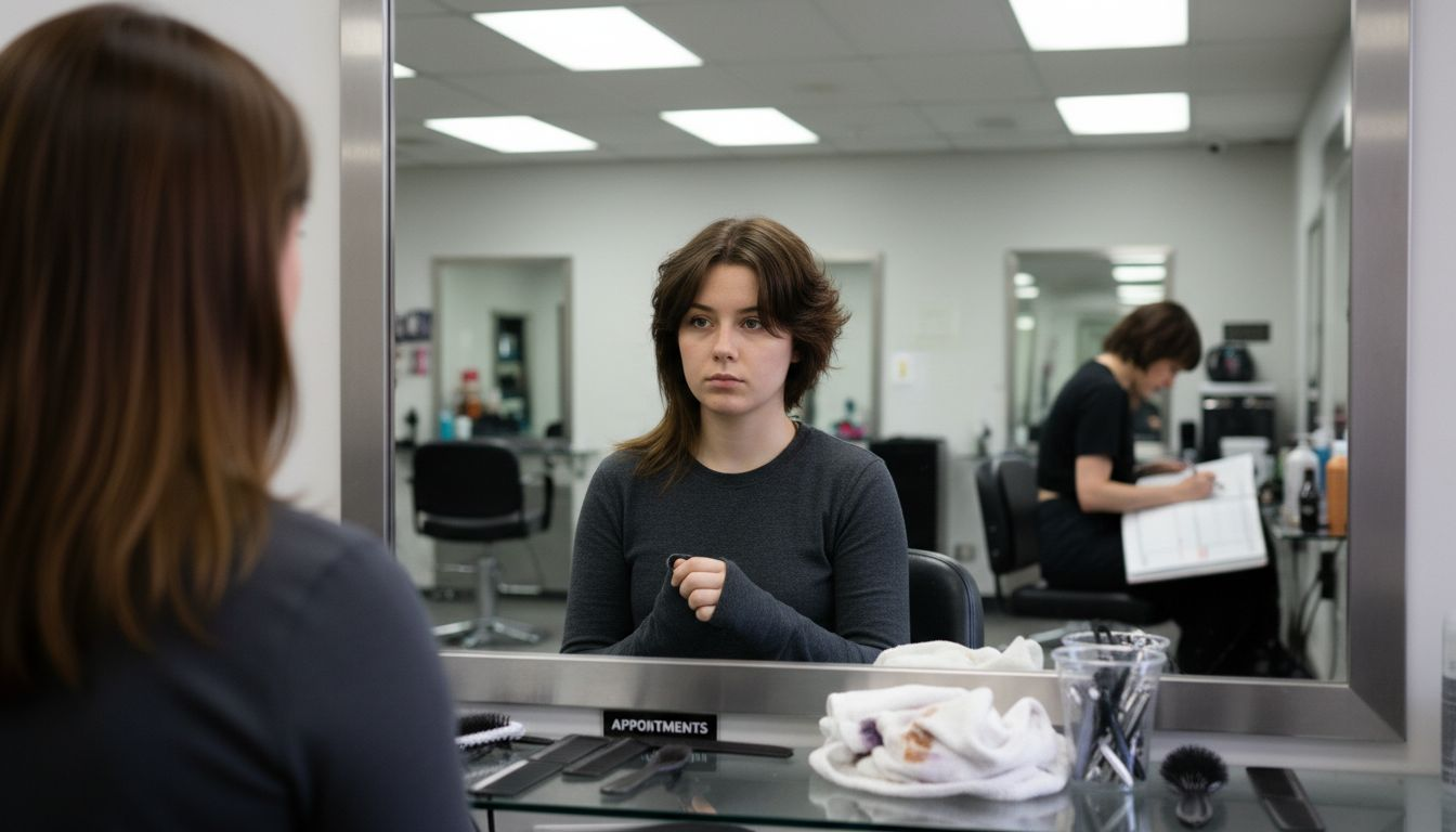 Before and after short layered haircut