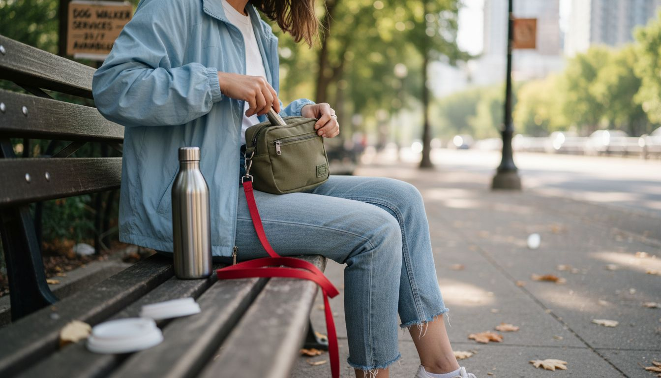 Woman storing vape pen in small bag