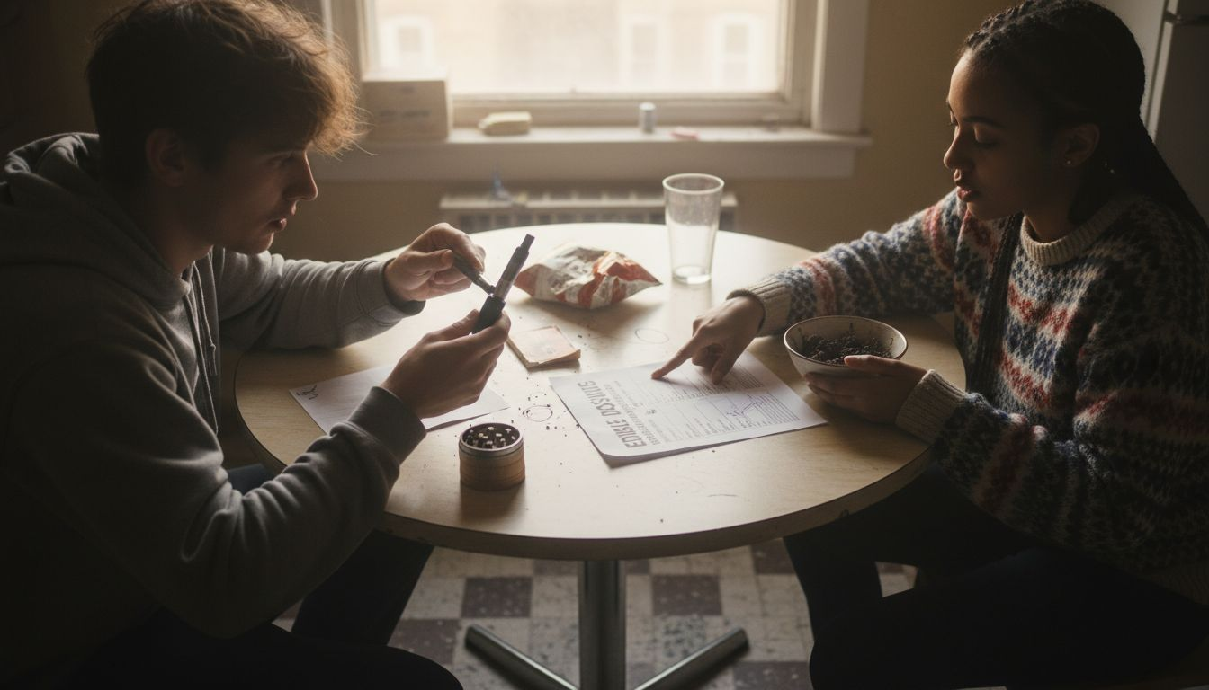 Comparing cannabis consumption methods at table