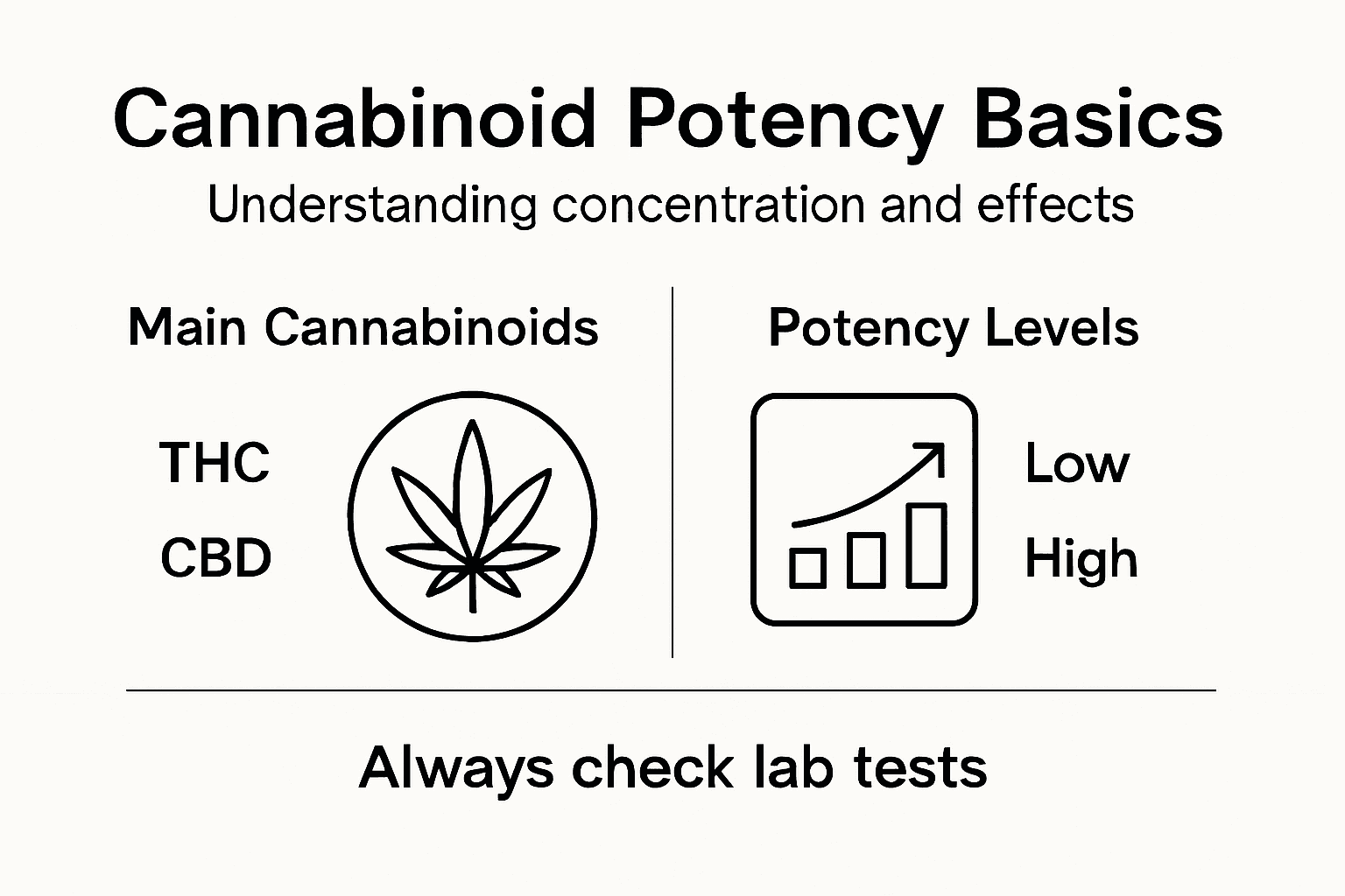 Infographic outlining basic cannabinoid potency concepts