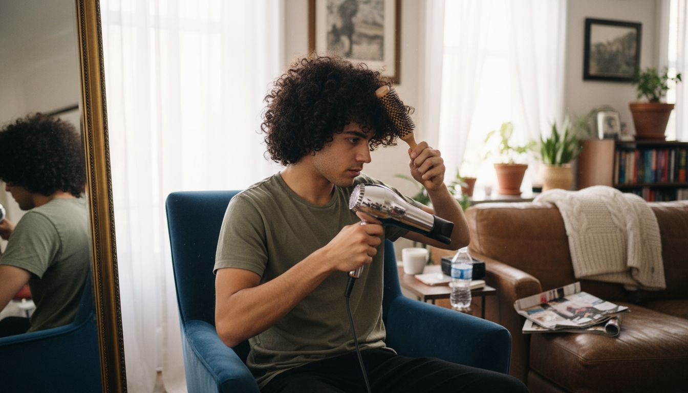 Blow-drying thick curly hair at home