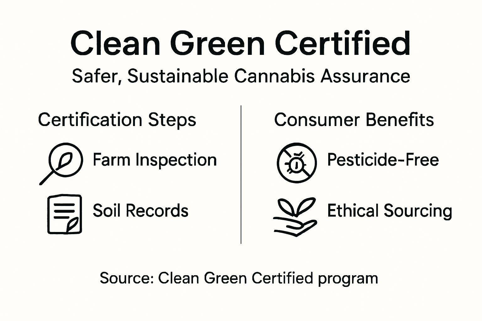 Infographic Clean Green Cannabis certification and benefits