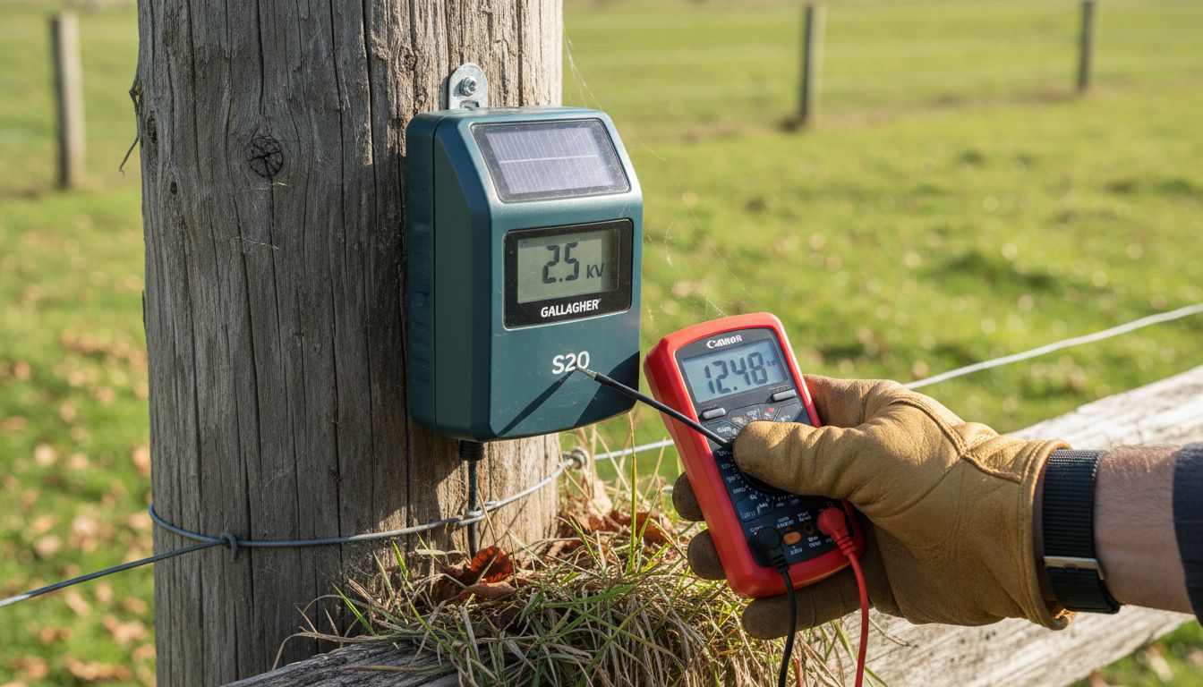 Gallagher S20 charger voltage monitoring close-up