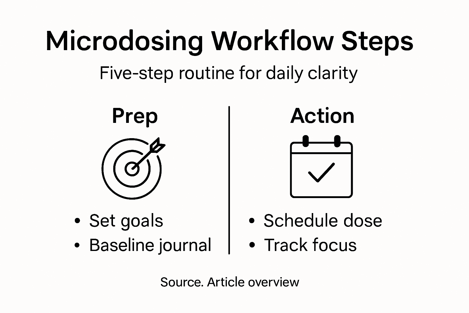 Infographic visualizing key microdosing workflow steps