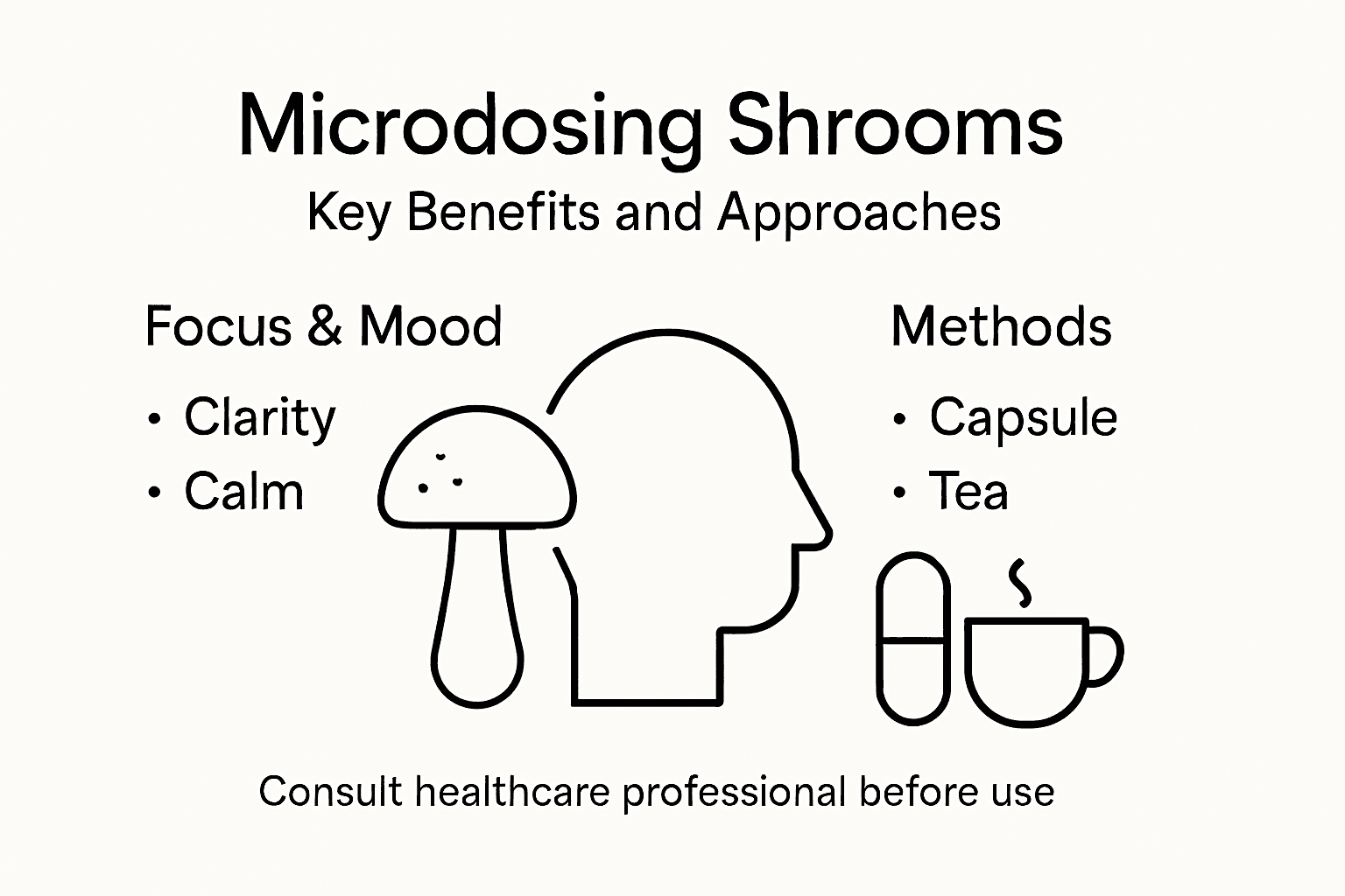 Infographic highlighting microdosing benefits and methods