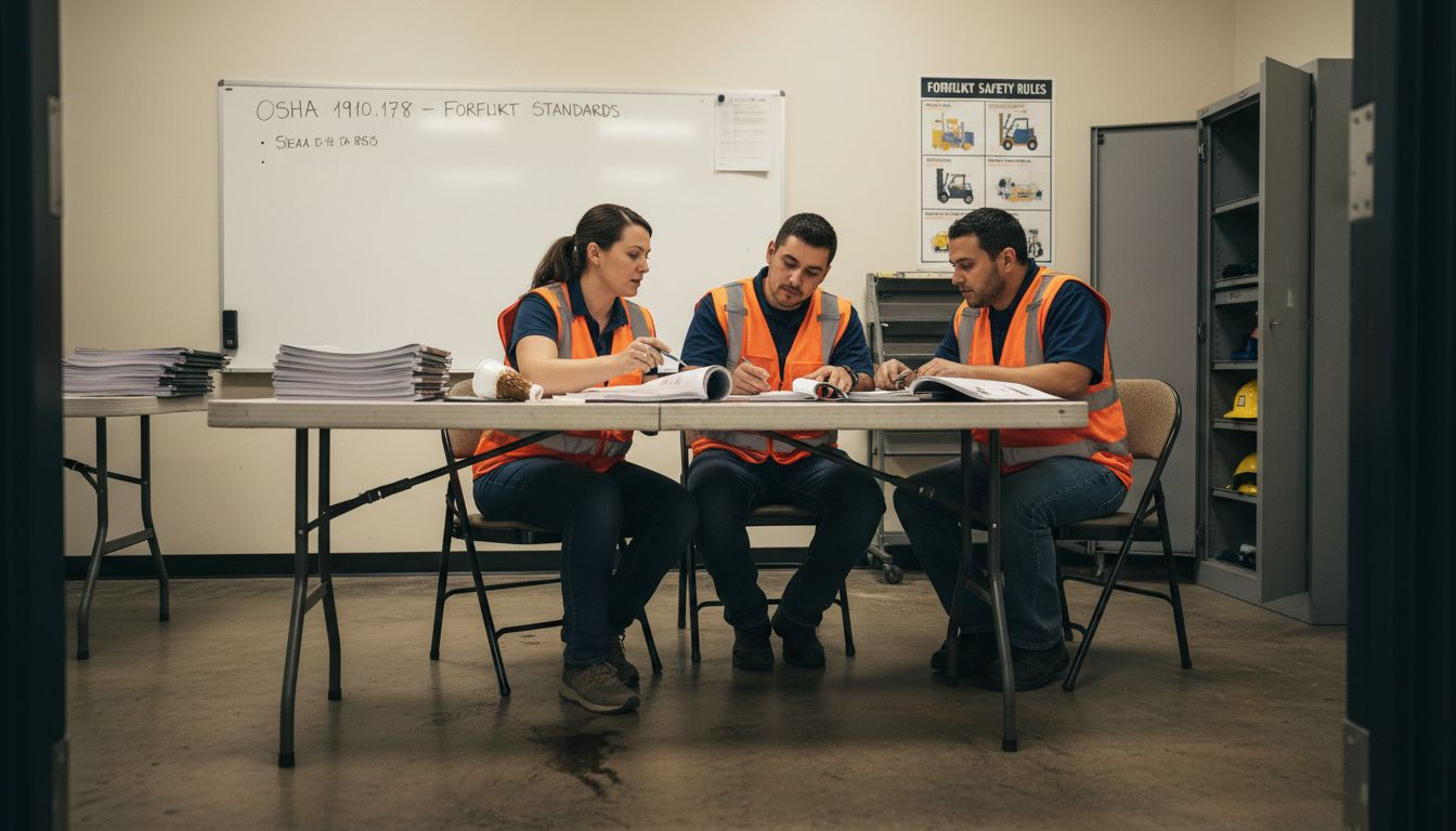 Classroom forklift certification training session