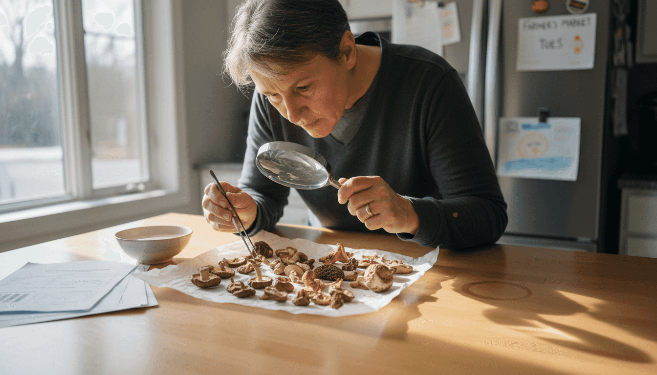 Inspecting mushrooms for quality at home