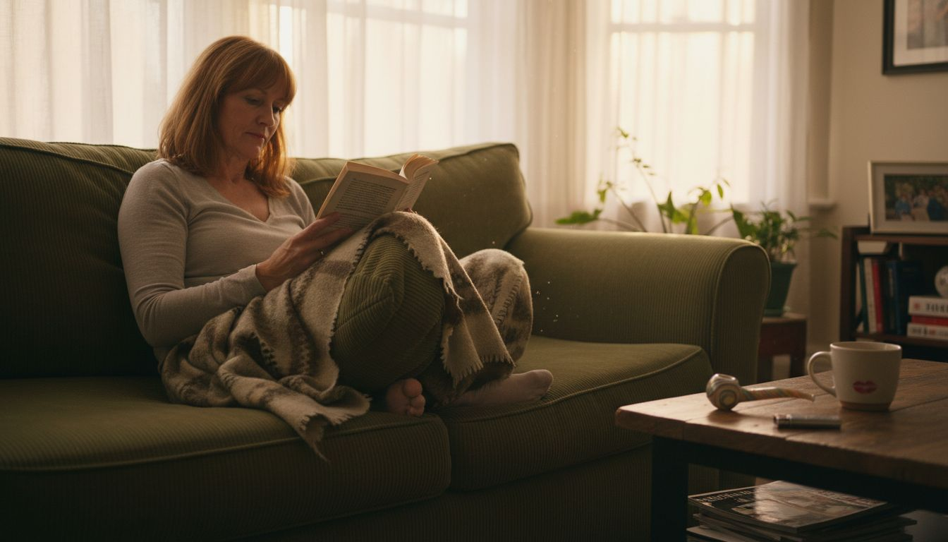 Woman relaxing with Indica strain at home