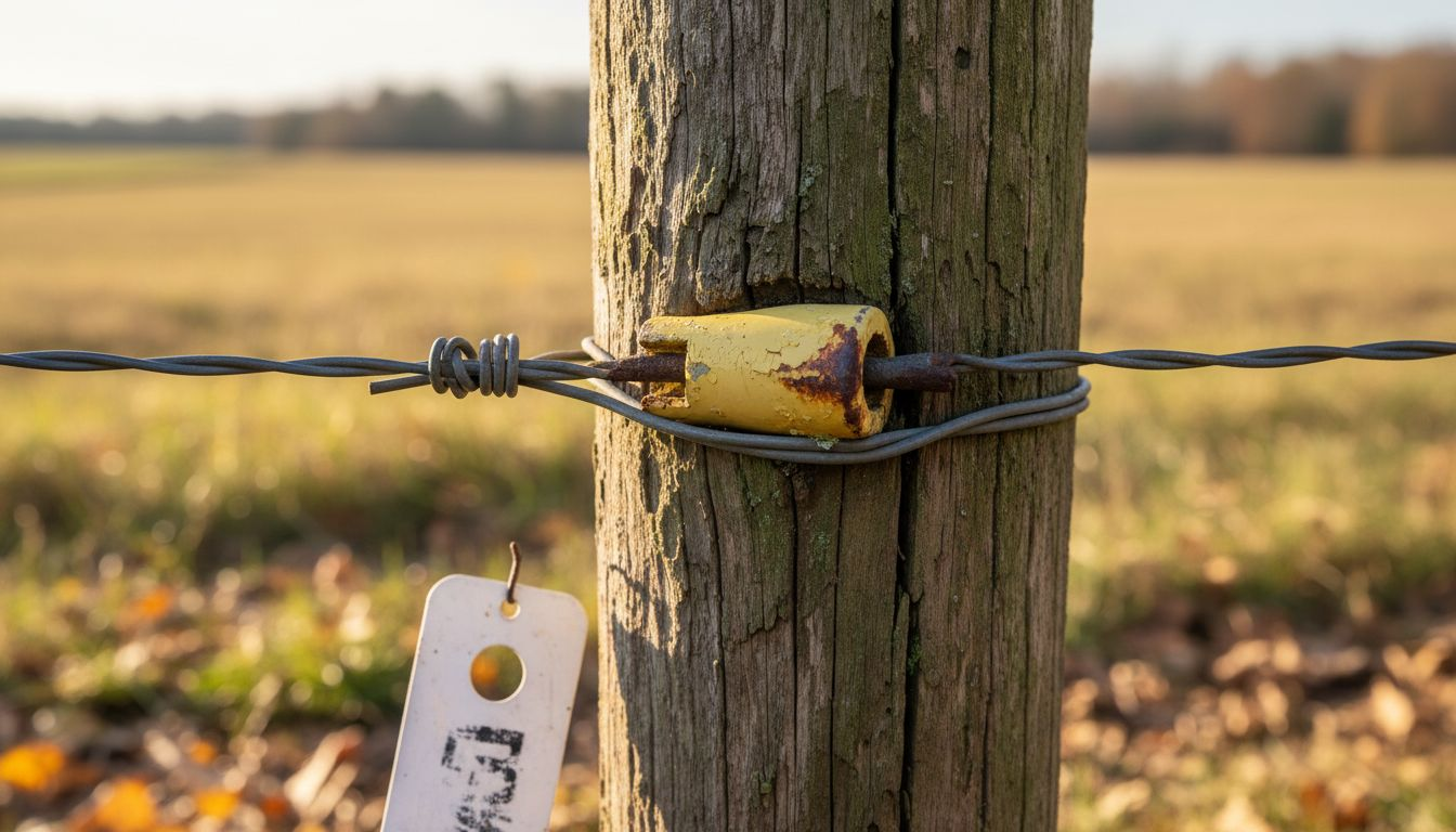 Corner insulator detail at rural fence