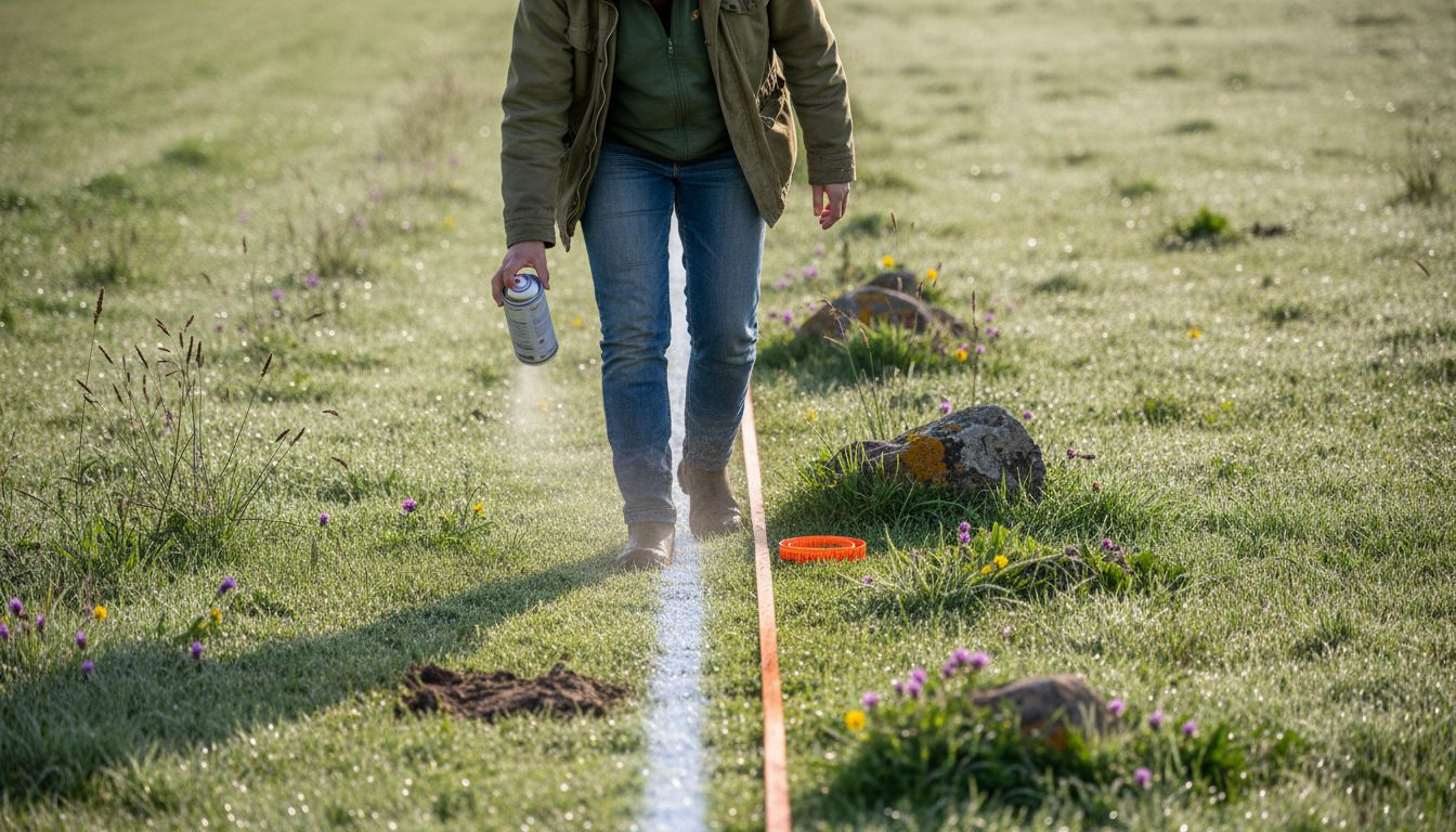 Marking ground for horse fence perimeter