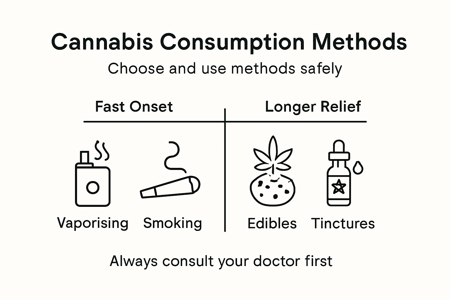 Infographic cannabis consumption method comparison