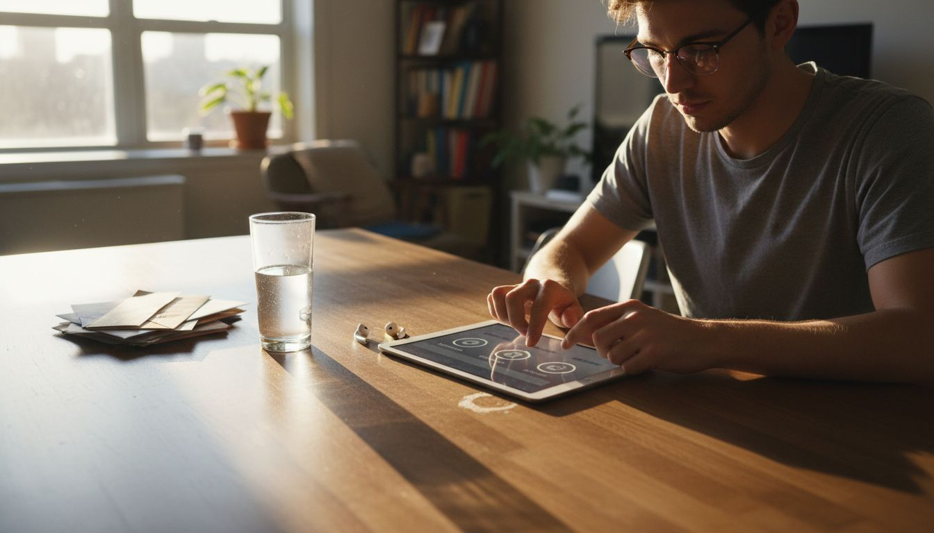 Person selecting multiple CBD filter effects