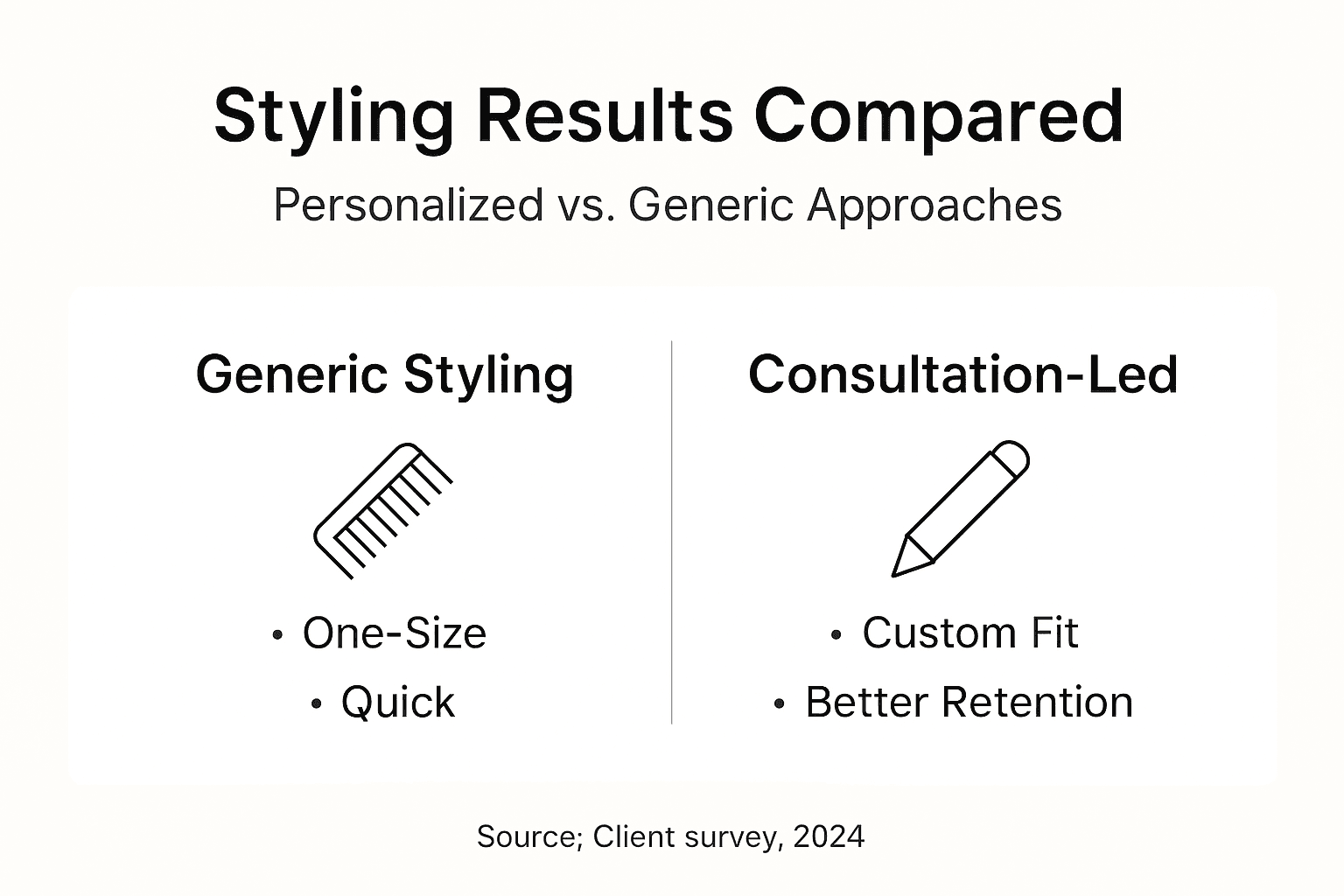 Infographic comparing personalized and generic hairstyling