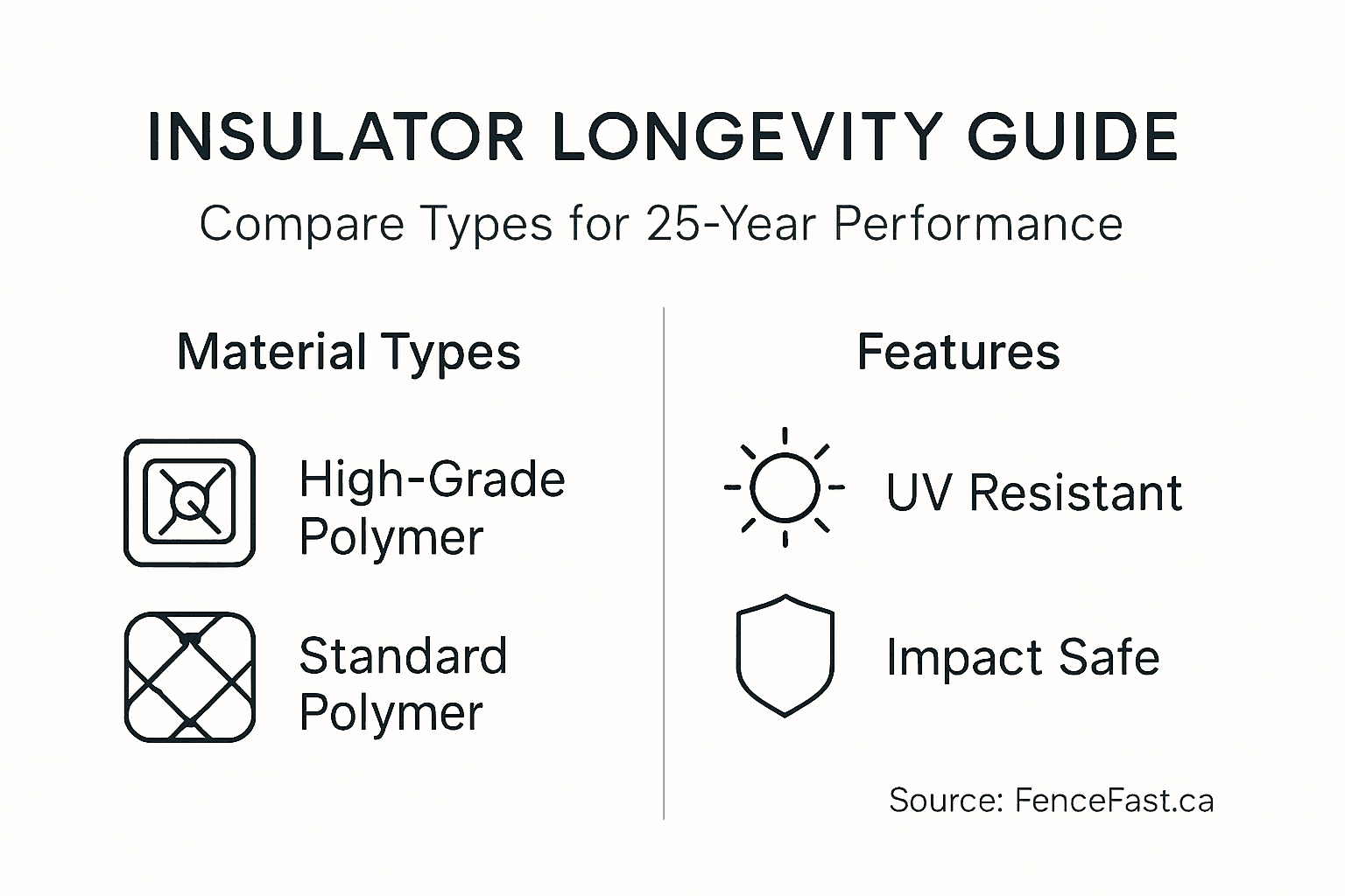 Infographic showing insulator comparison and features