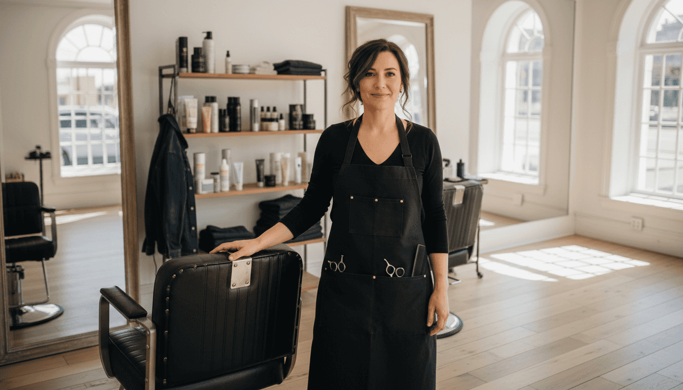 Master stylist in upscale salon setting