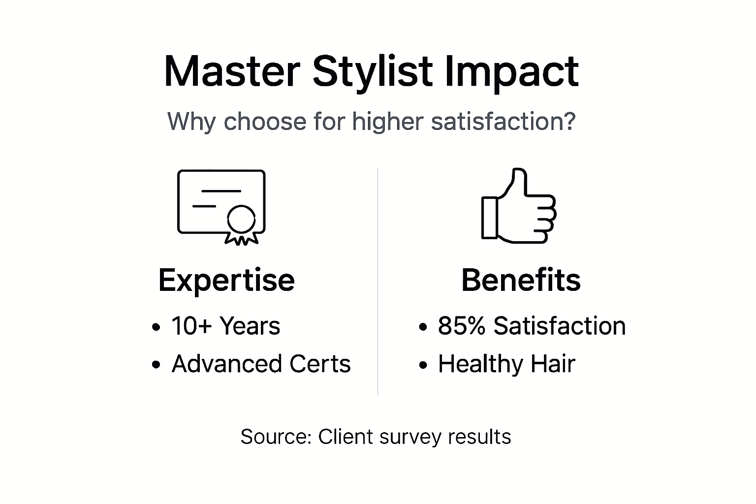 Infographic comparing master stylist benefits
