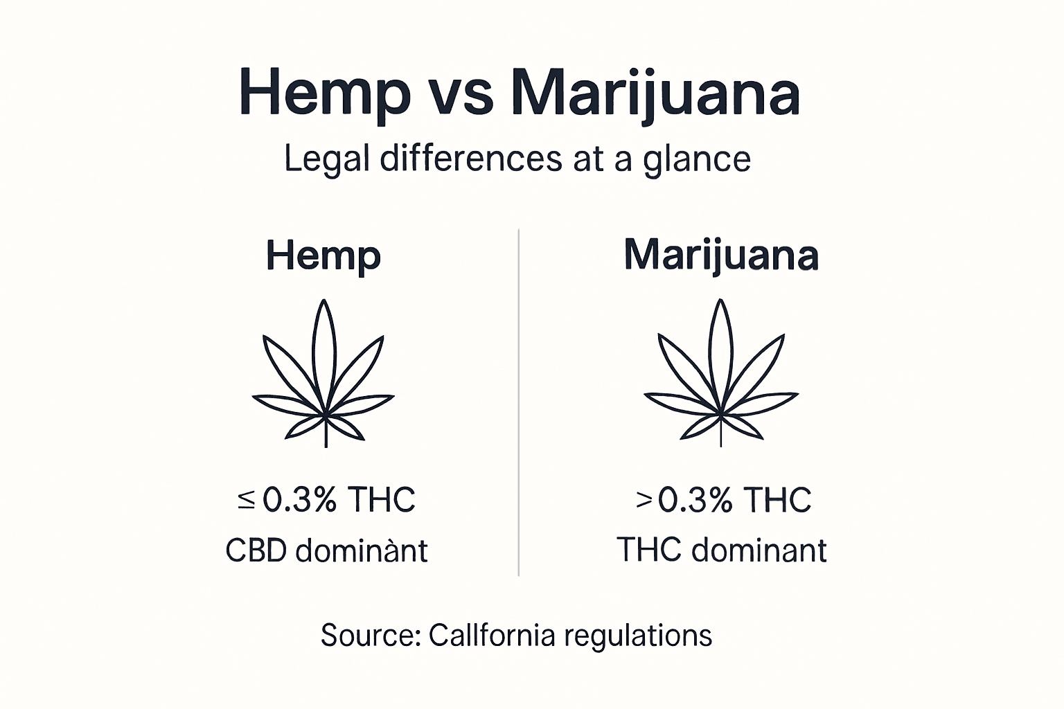 Infographic contrasting hemp and marijuana