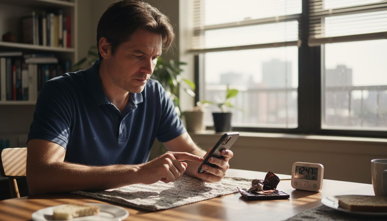 Man tracking anxiety after microdosing chocolate