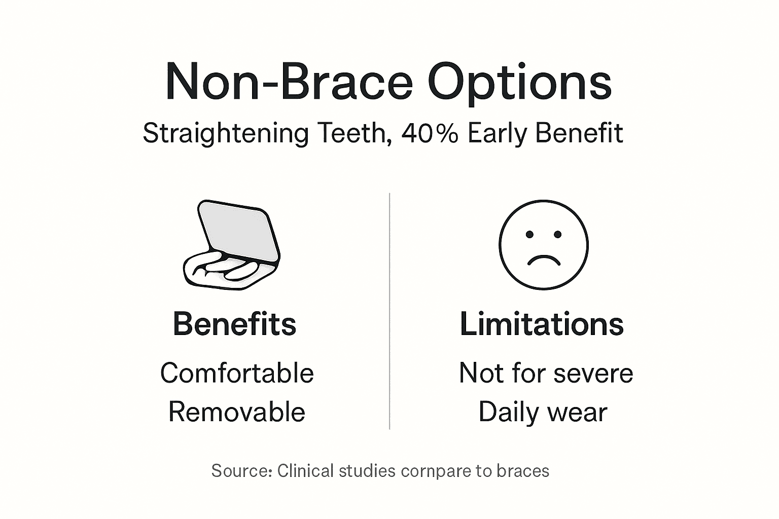 Infographic summarizing non-brace orthodontic options