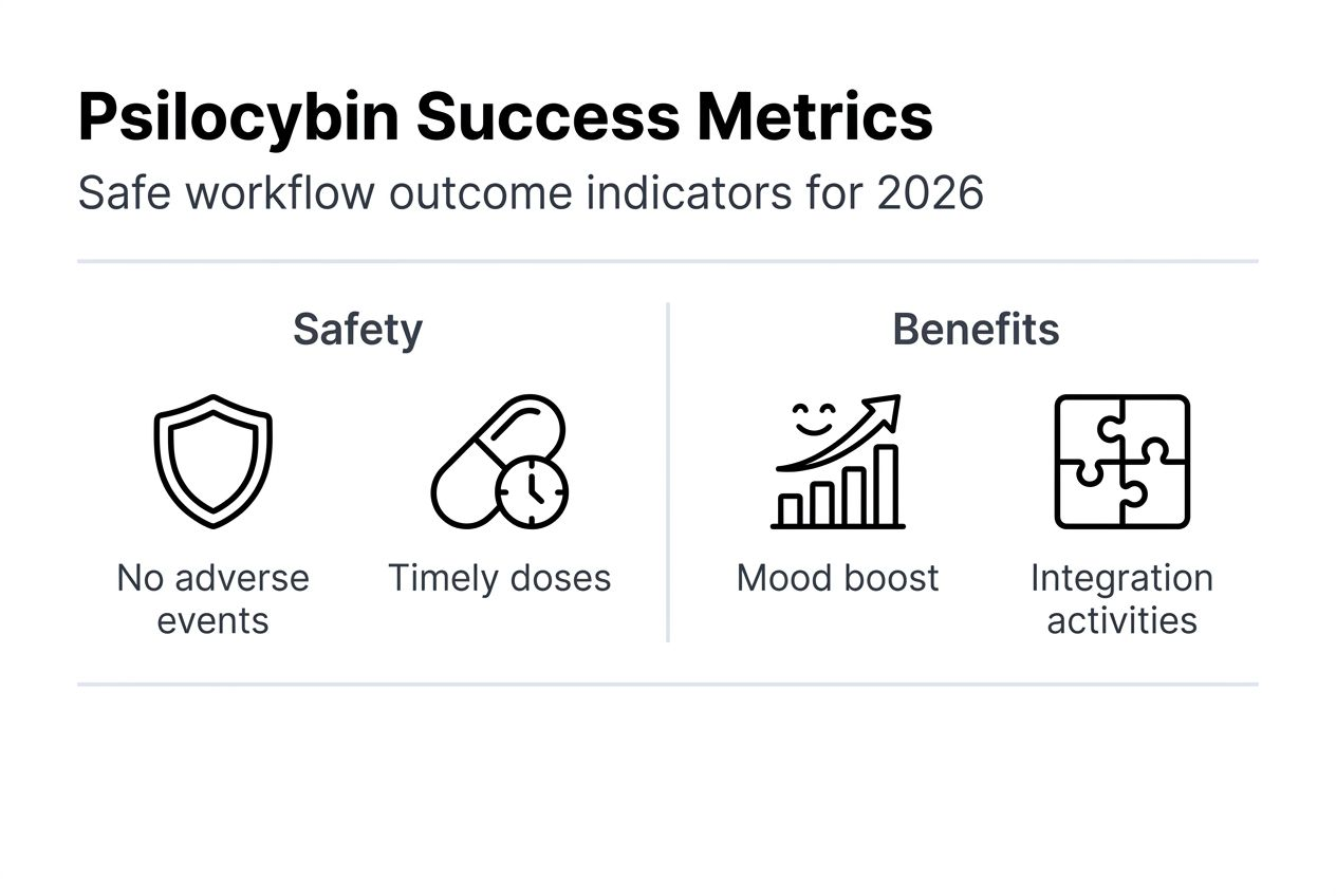 Infographic with safety and outcome metrics for mushrooms