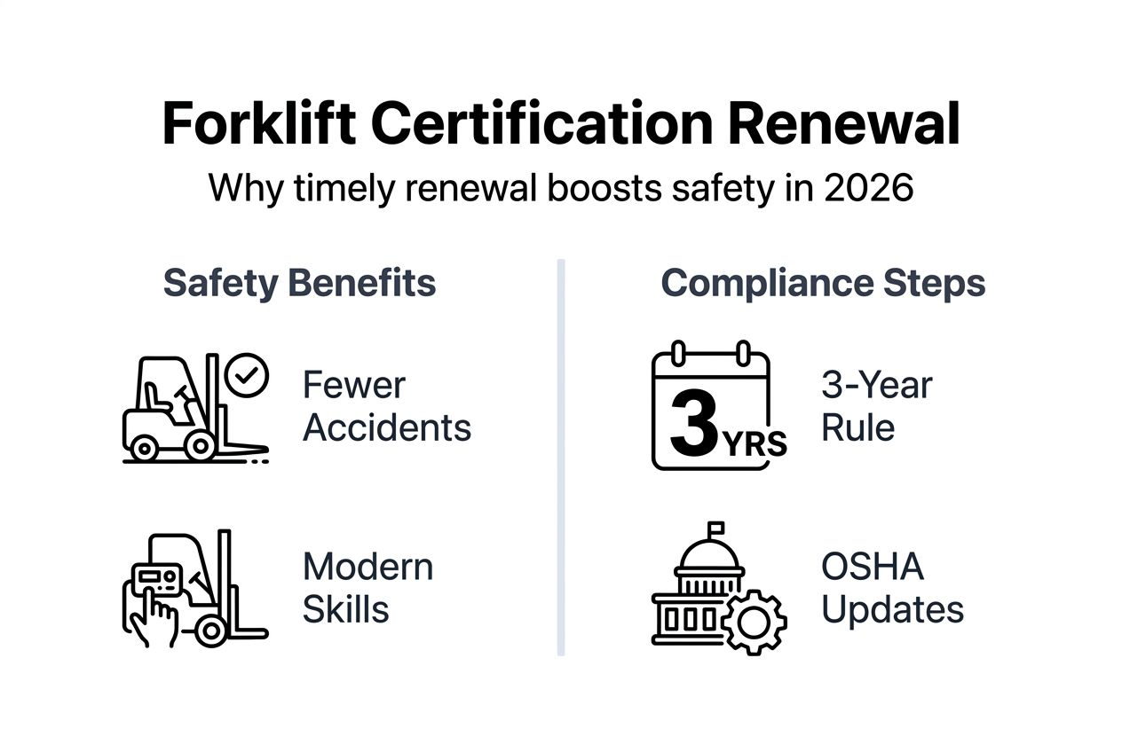 Infographic outlining forklift renewal steps and safety benefits
