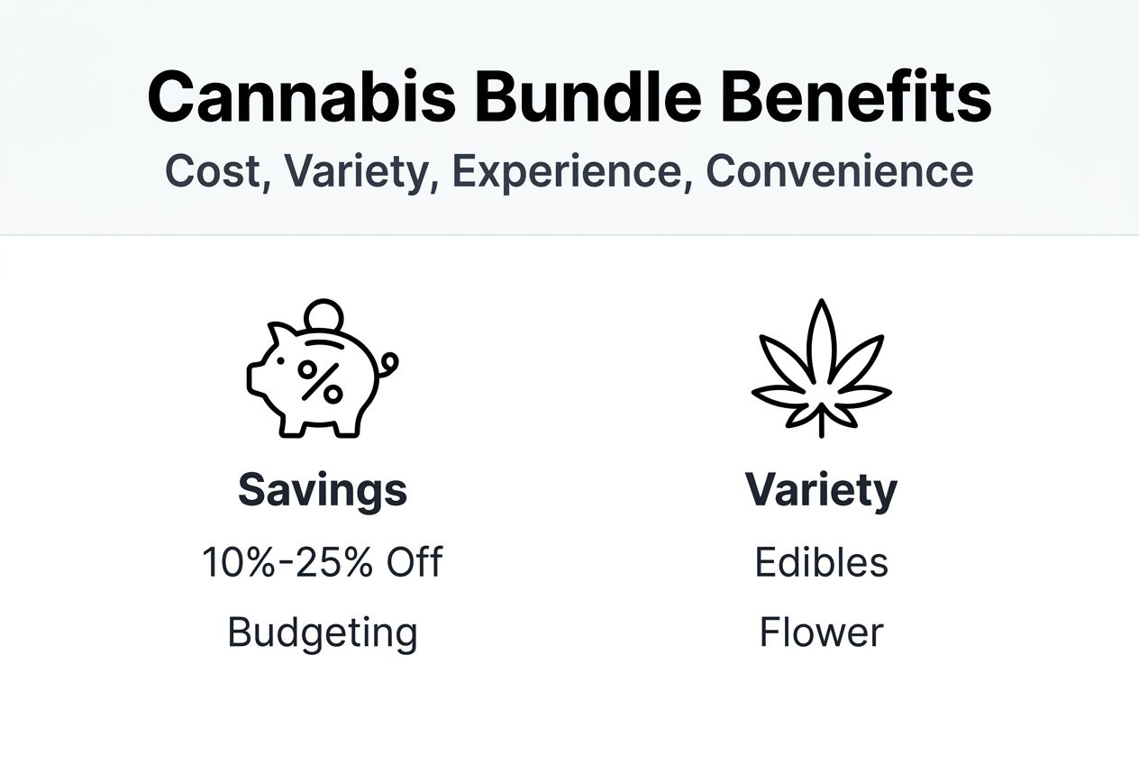 Infographic showing cannabis bundle savings and variety