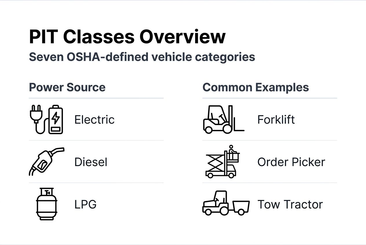 Infographic outlining PIT classes and examples