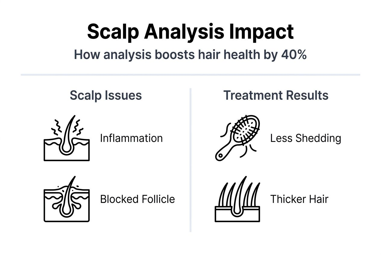 Infographic showing scalp analysis impact on hair health