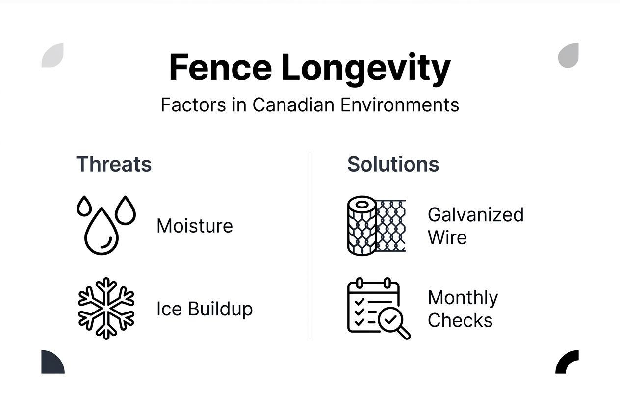 Infographic showing fencing threats and solutions Canada
