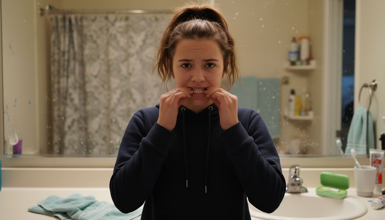 Teen places ClearCorrect aligner in mouth