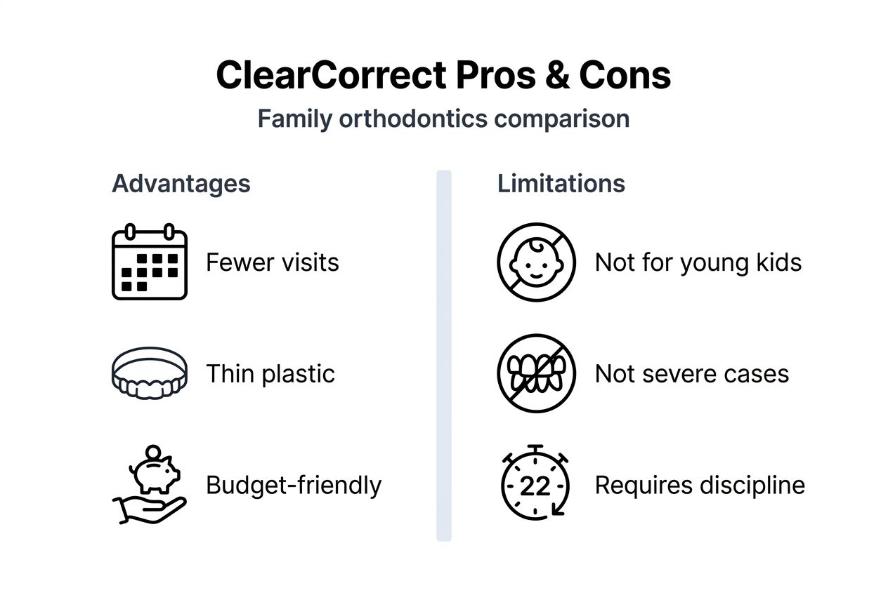 ClearCorrect family aligners pros and cons comparison