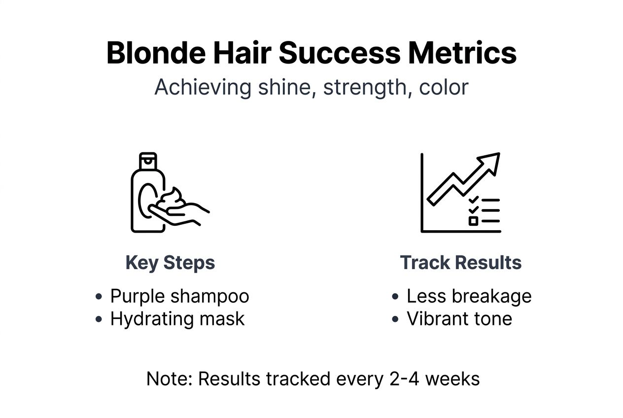 Infographic showing blonde hair maintenance metrics